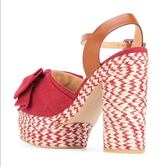 Castaner Adonis Jute Bow Red Heel Espadrilles - Picture 6 of 8